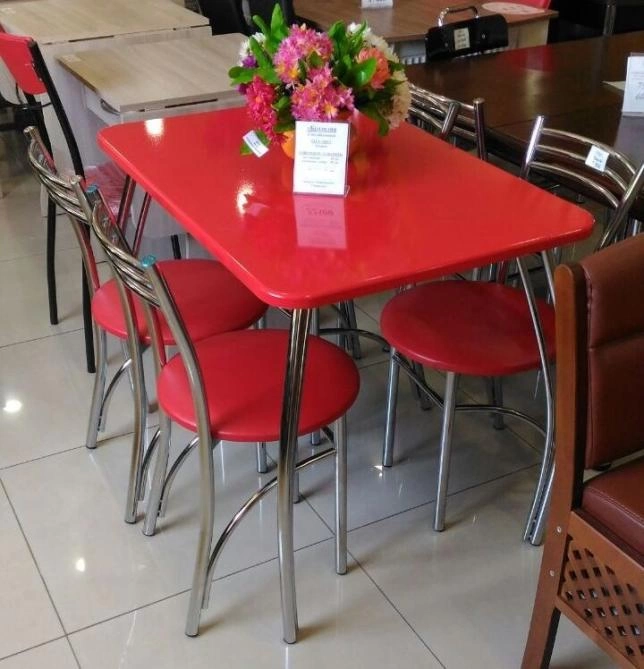Комплект Стол Беатрис красный + стул Прага