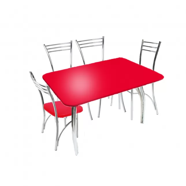 Комплект Стол Беатрис красный + стул Прага